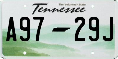 TN license plate A9729J