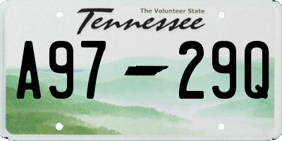 TN license plate A9729Q