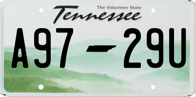 TN license plate A9729U