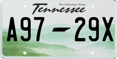 TN license plate A9729X