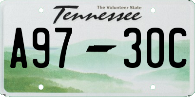 TN license plate A9730C