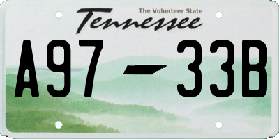 TN license plate A9733B