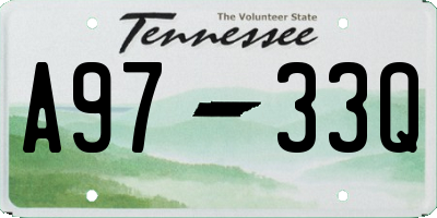 TN license plate A9733Q