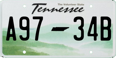 TN license plate A9734B
