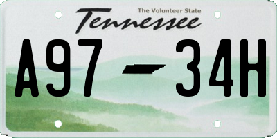 TN license plate A9734H