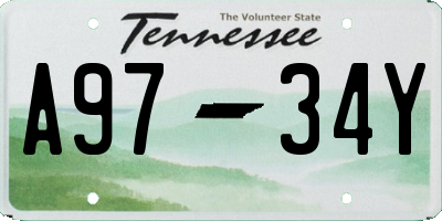 TN license plate A9734Y
