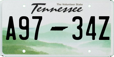 TN license plate A9734Z