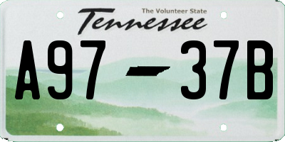 TN license plate A9737B
