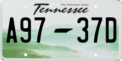 TN license plate A9737D