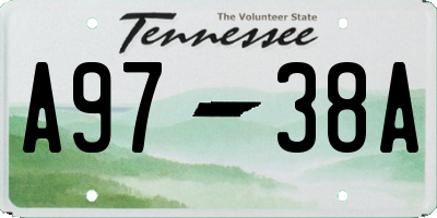 TN license plate A9738A