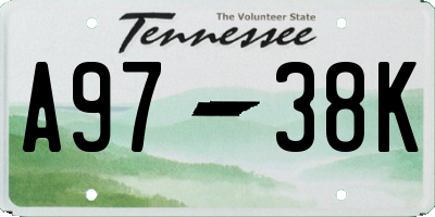 TN license plate A9738K