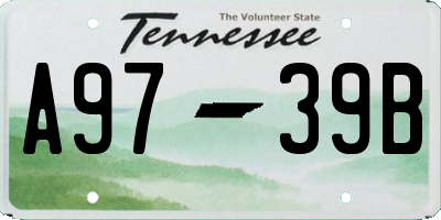 TN license plate A9739B