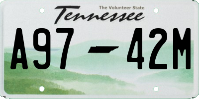 TN license plate A9742M