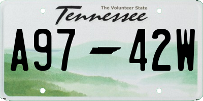 TN license plate A9742W