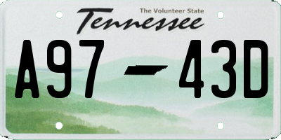 TN license plate A9743D