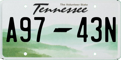 TN license plate A9743N