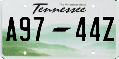 TN license plate A9744Z