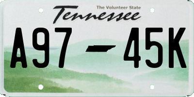 TN license plate A9745K