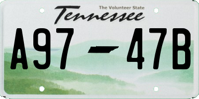 TN license plate A9747B
