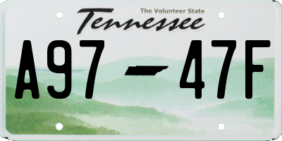 TN license plate A9747F