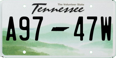 TN license plate A9747W
