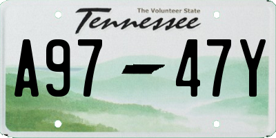 TN license plate A9747Y