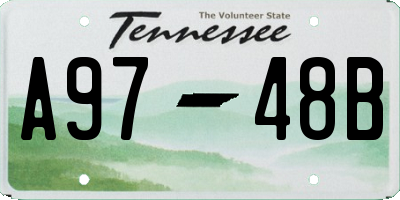 TN license plate A9748B