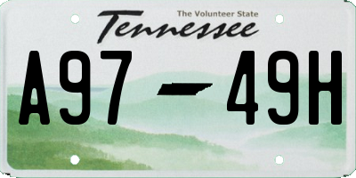 TN license plate A9749H