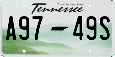 TN license plate A9749S