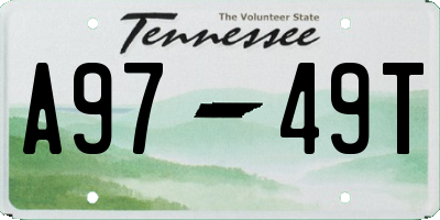 TN license plate A9749T