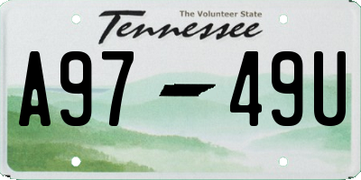TN license plate A9749U