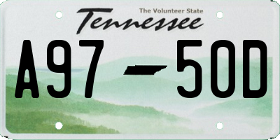 TN license plate A9750D