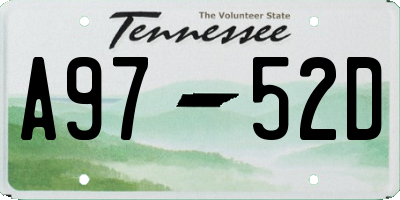 TN license plate A9752D