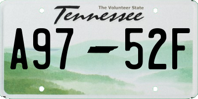 TN license plate A9752F