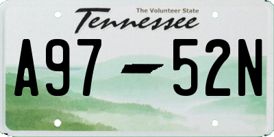 TN license plate A9752N