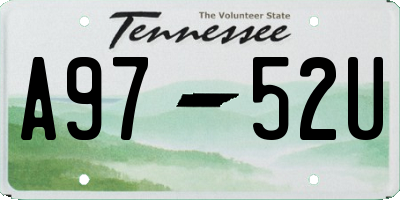 TN license plate A9752U