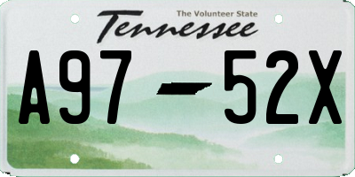 TN license plate A9752X