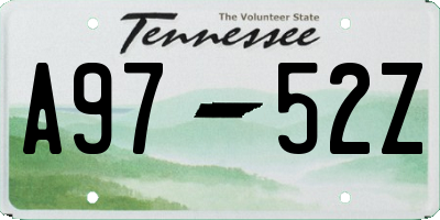 TN license plate A9752Z