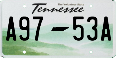 TN license plate A9753A