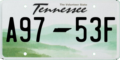 TN license plate A9753F