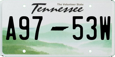 TN license plate A9753W