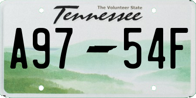 TN license plate A9754F