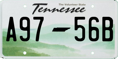 TN license plate A9756B