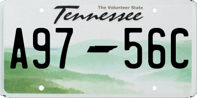 TN license plate A9756C