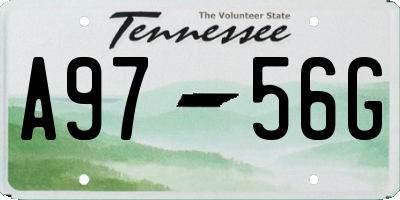 TN license plate A9756G