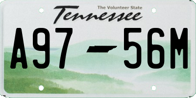 TN license plate A9756M