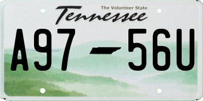 TN license plate A9756U