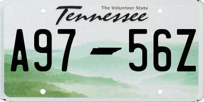 TN license plate A9756Z