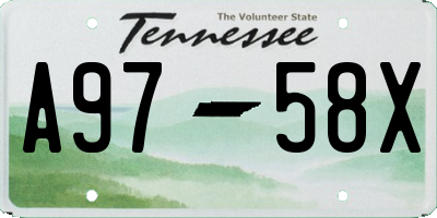 TN license plate A9758X