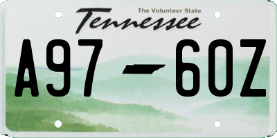 TN license plate A9760Z